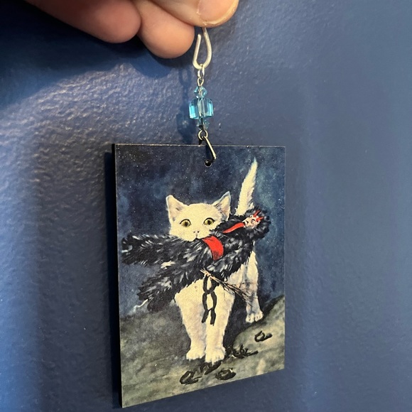Krampus Cat Yule Ornament, Solstice Ornament, Krampus vs Kitty xmas Ornament - Picture 7 of 11